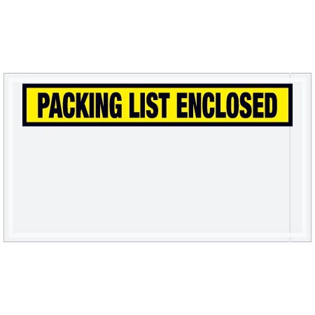 Bsc Preferred 5-1/2 x 10'' Yellow Panel-Face ''Packing List Enclosed'' Envelopes, 1000PK BUY00025830